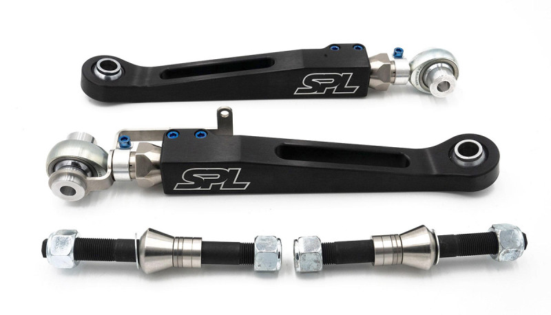BMW M4 Lower Control Arms - Front - SPL Parts - Adjustable, AWD, Electroless Nickel Plated, Blue Anodized Titanium Hardware - Blue - `22-`27